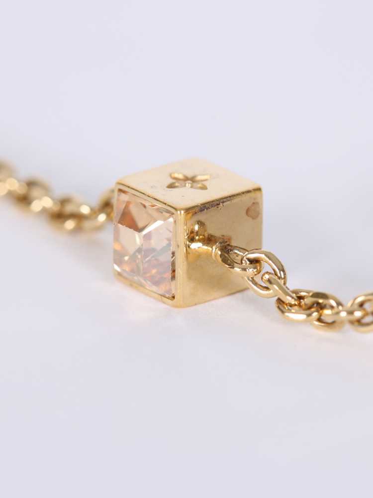 Louis Vuitton LV Monogram Gold The Gamble Crystal Necklace LV-0814N-0004