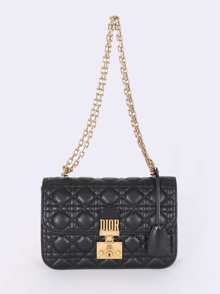 Dior Dioraddict Cannage Lambskin Chain Flap Bag Noir www.luxurybags
