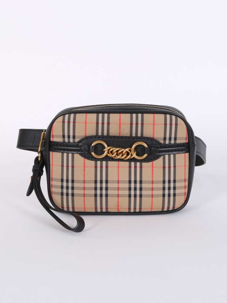 Burberry The 1983 Check Link Leather Trim Bum Bag Black www.luxurybags
