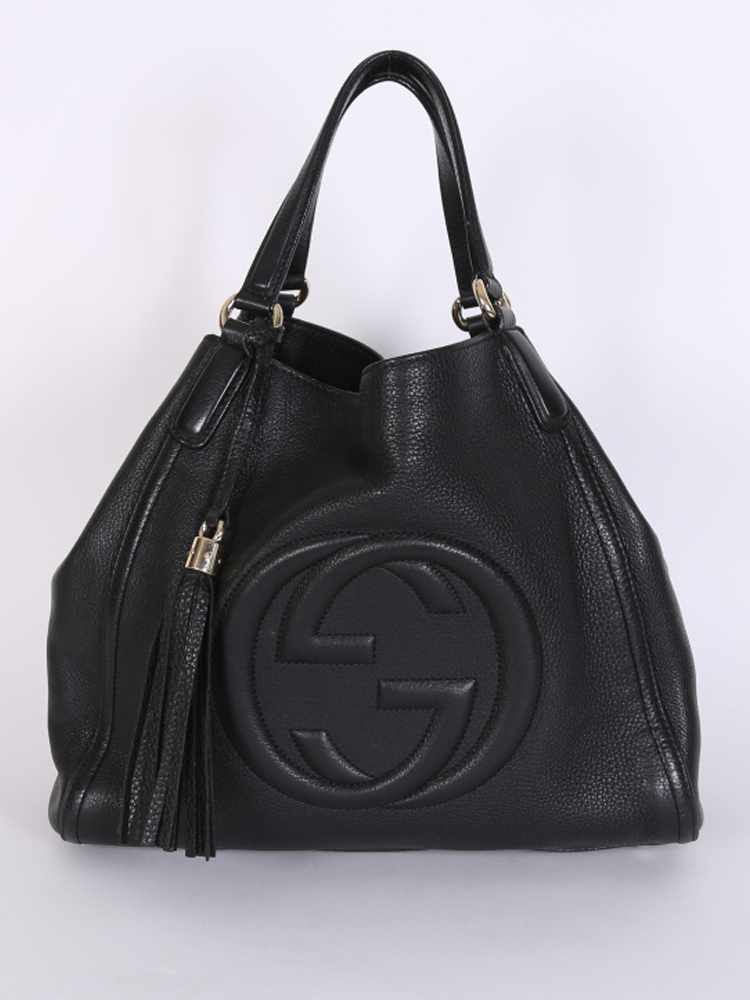 Gucci soho black leather shoulder bag hotsell