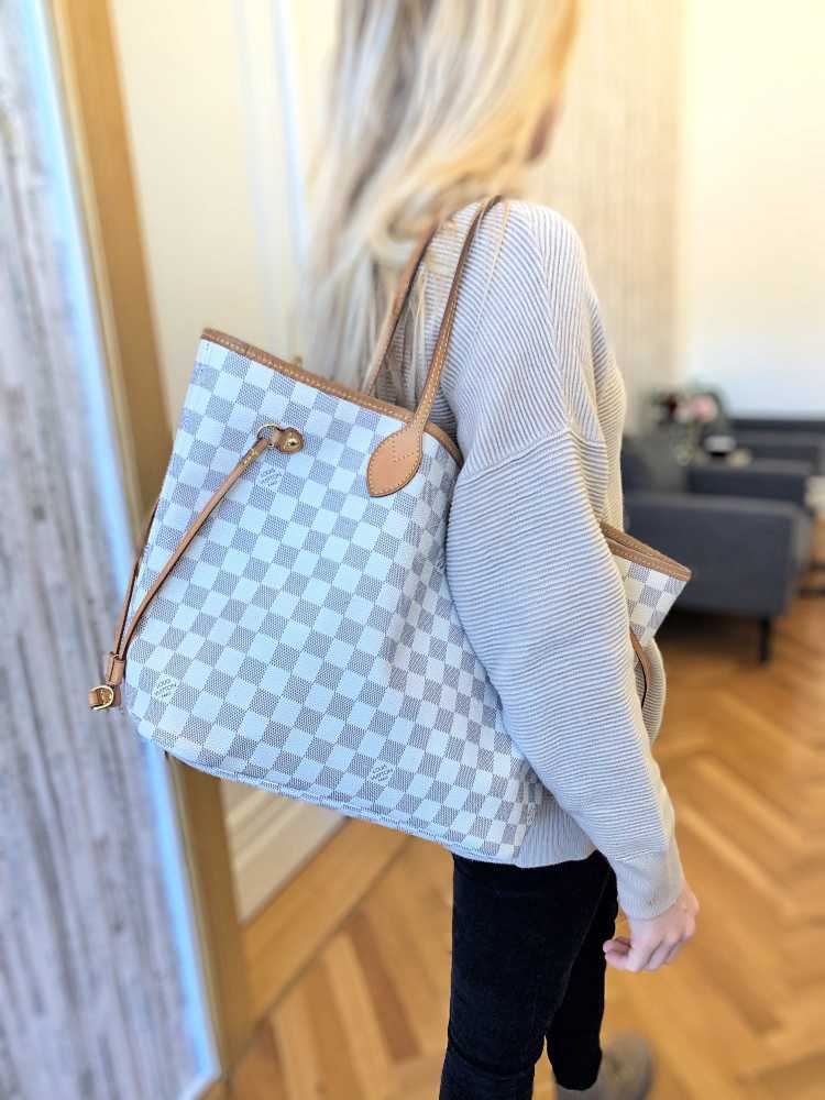 Neverfull MM Damier Azur Canvas - Handtaschen