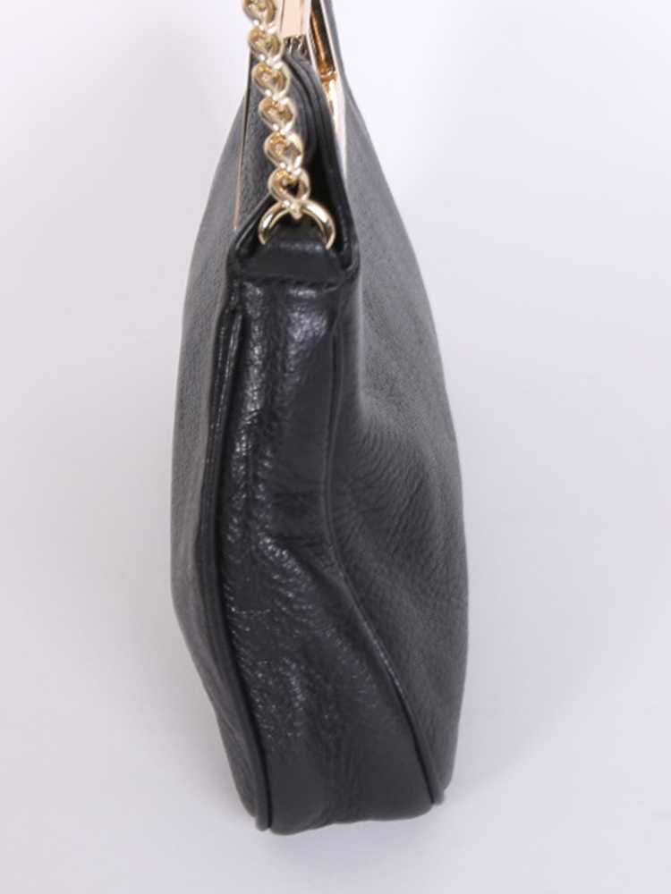 Michael Kors Berkley Large Leather Chain Clutch Black www.luxurybags