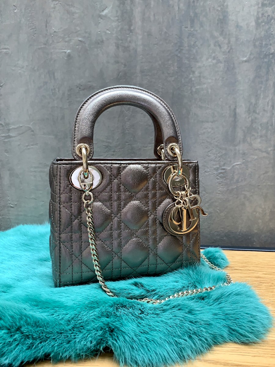 Dior Lady Dior Mini Chain Strap Cannage Lambskin Bronze www