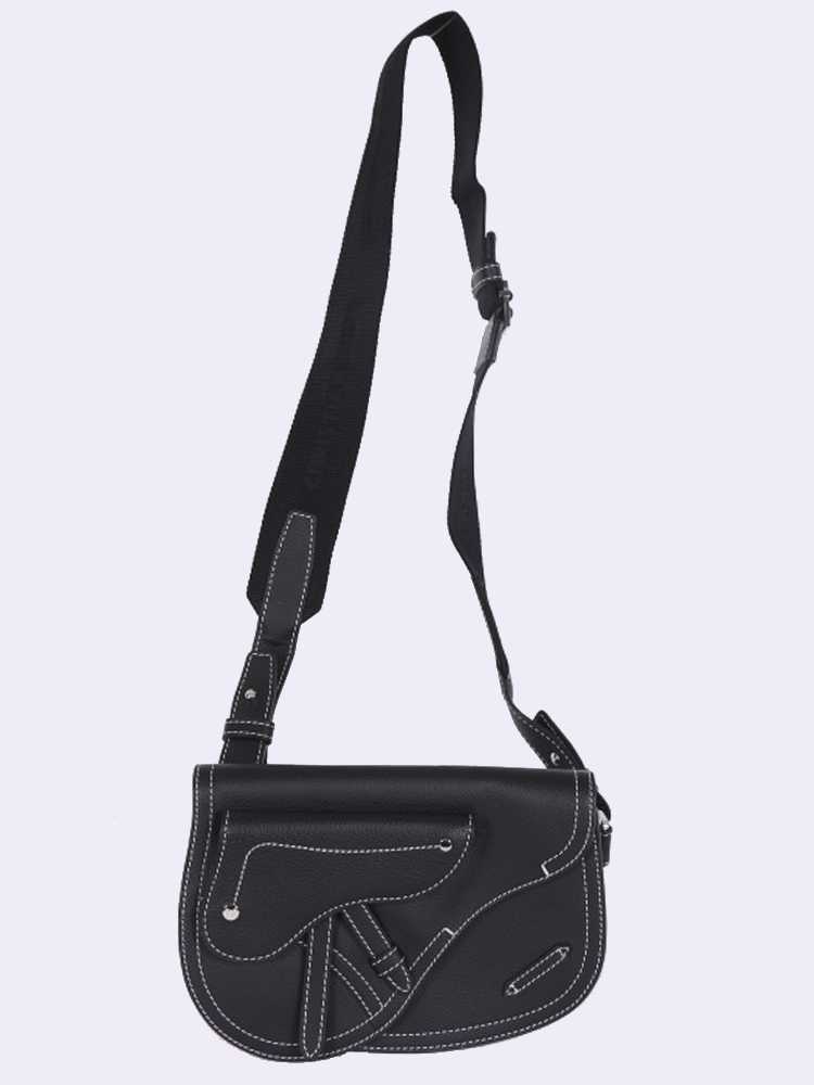 Dior x kaws pouch saddle in black outlet