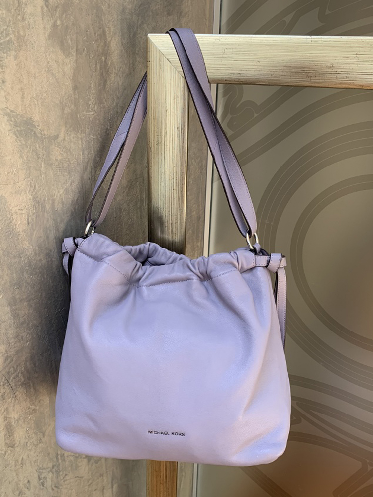 Michael Kors Angelina Leather Bucket Bag Lilac www.luxurybags