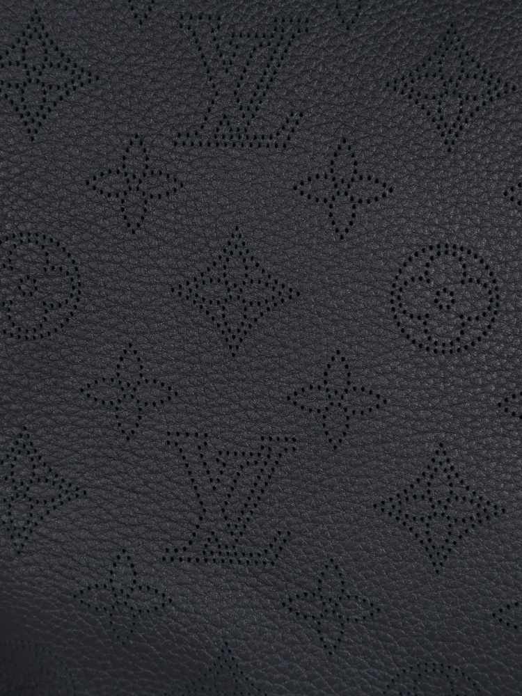 Black synthetic leather with Grey LV monogram print