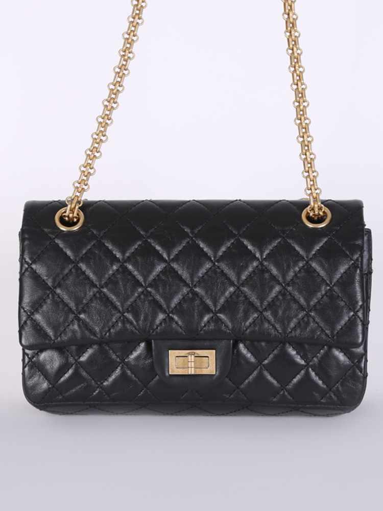 Chanel - Reissue 2.55 224 Flap Bag Aged Calfskin Noir