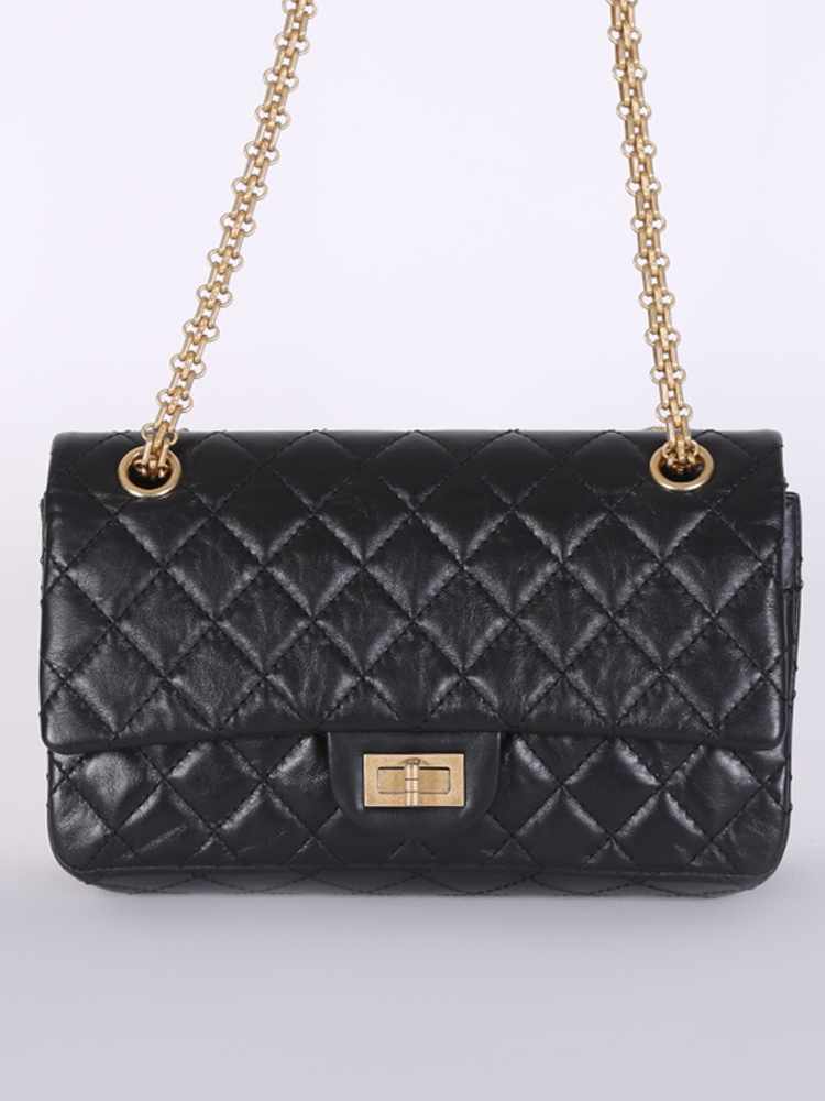 Chanel Reissue 2.55 224 Flap Bag Aged Calfskin Noir www.luxurybags
