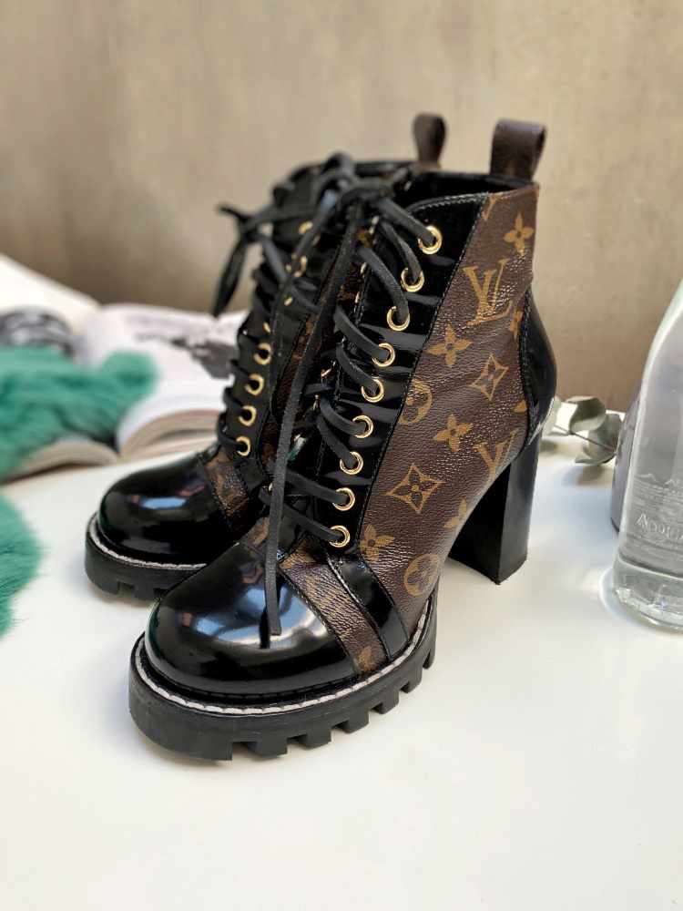 Louis Vuitton Monogram Coated Canvas Star Trail Ankle Boot Size