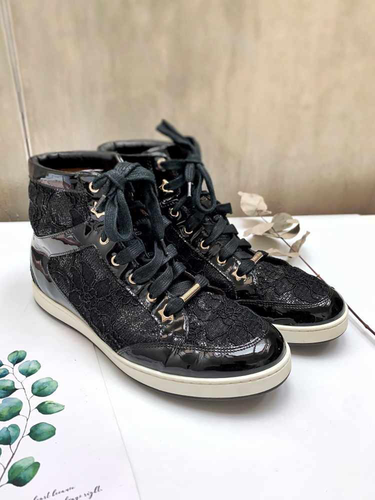 Lace high top best sale sneakers