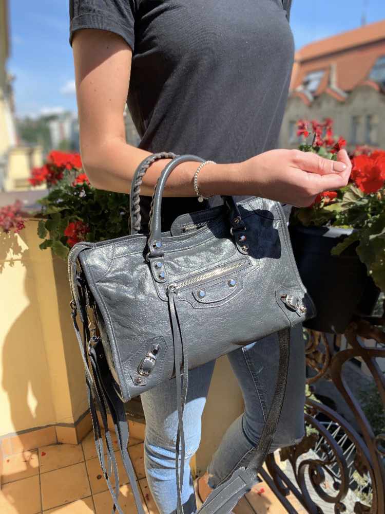Balenciaga Classic Silver City S Lambskin Gris www.luxurybags