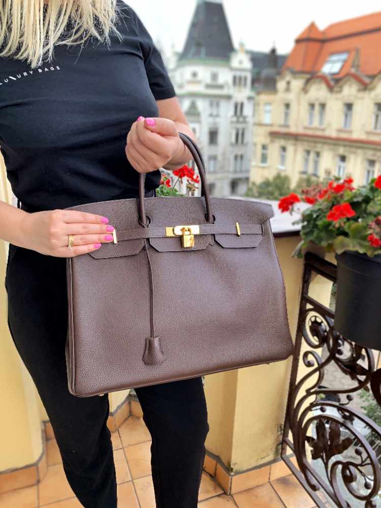 HERMES Birkin 40 bag in brown taurillon clémence leather - VALOIS VINTAGE  PARIS