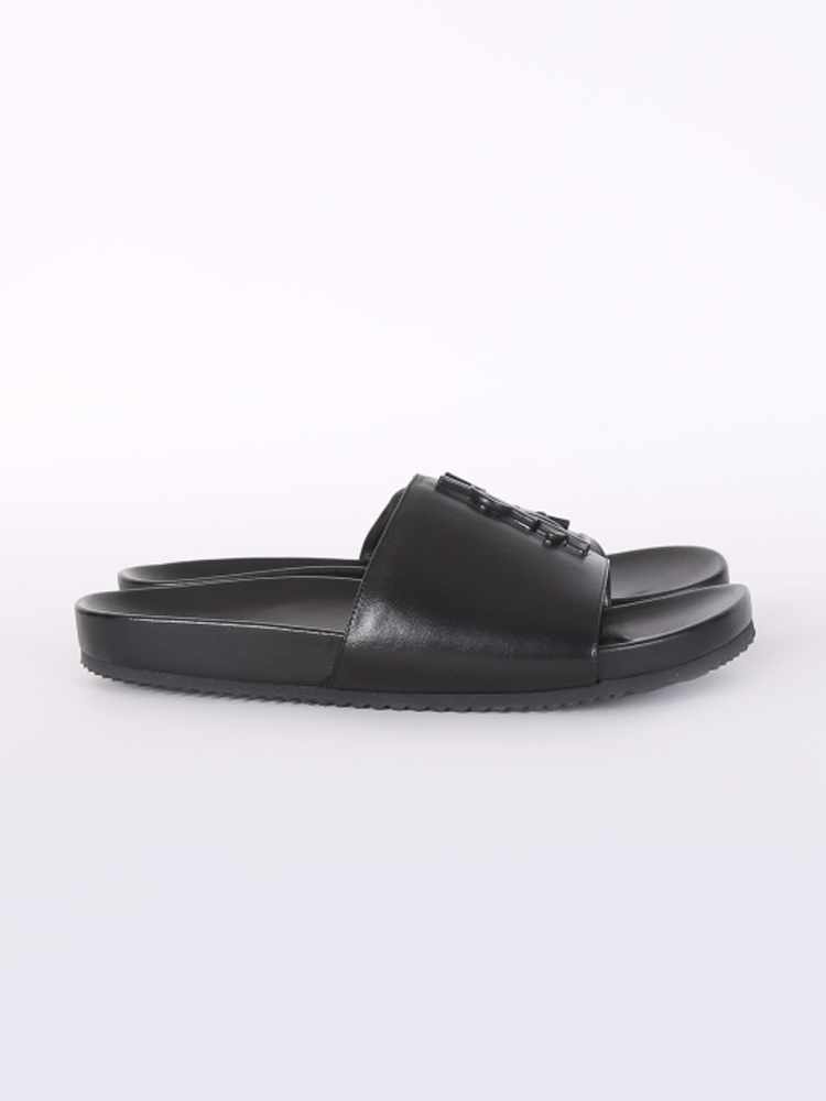 Saint laurent joan logo leather slides cheap