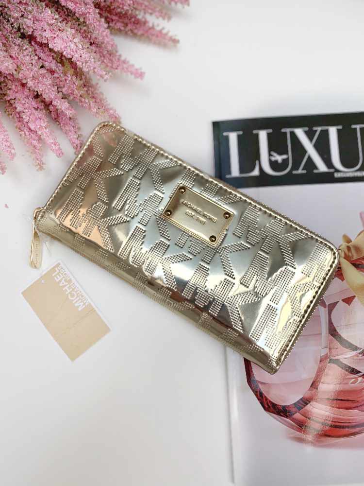 Michael kors pale gold wallet best sale