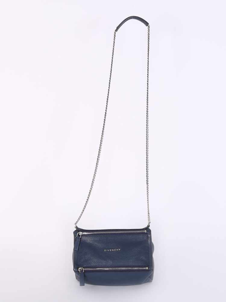 Givenchy Pandora Mini Goatskin Chain Crossbody Navy www.luxurybags