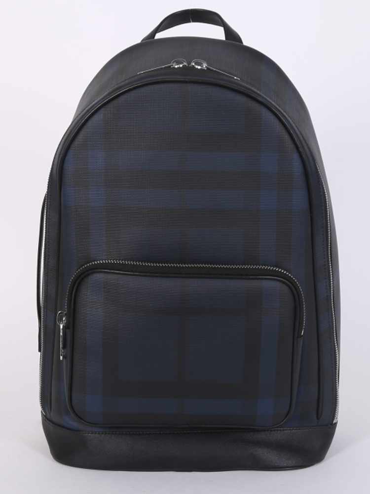 Burberry London Check Leather Trim Backpack Navy www.luxurybags