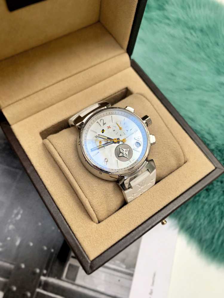 Louis Vuitton Tambour Lovely Cup Quartz Watch White www.luxurybags