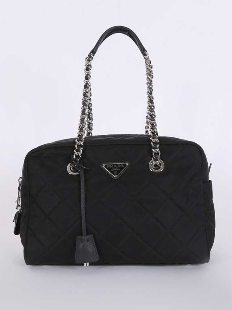 Prada Tessuto Impuntu Chain Shoulder Bag Nero www.luxurybags