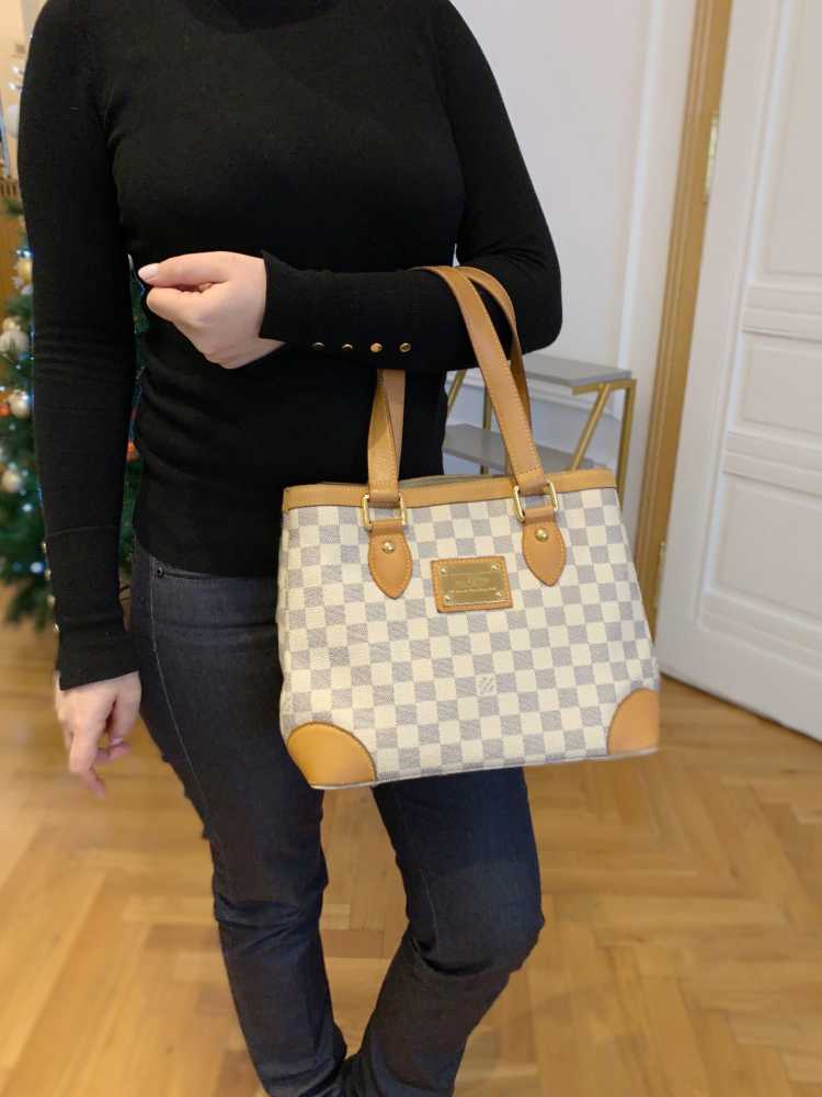 Louis vuitton hampstead pm damier azur deals