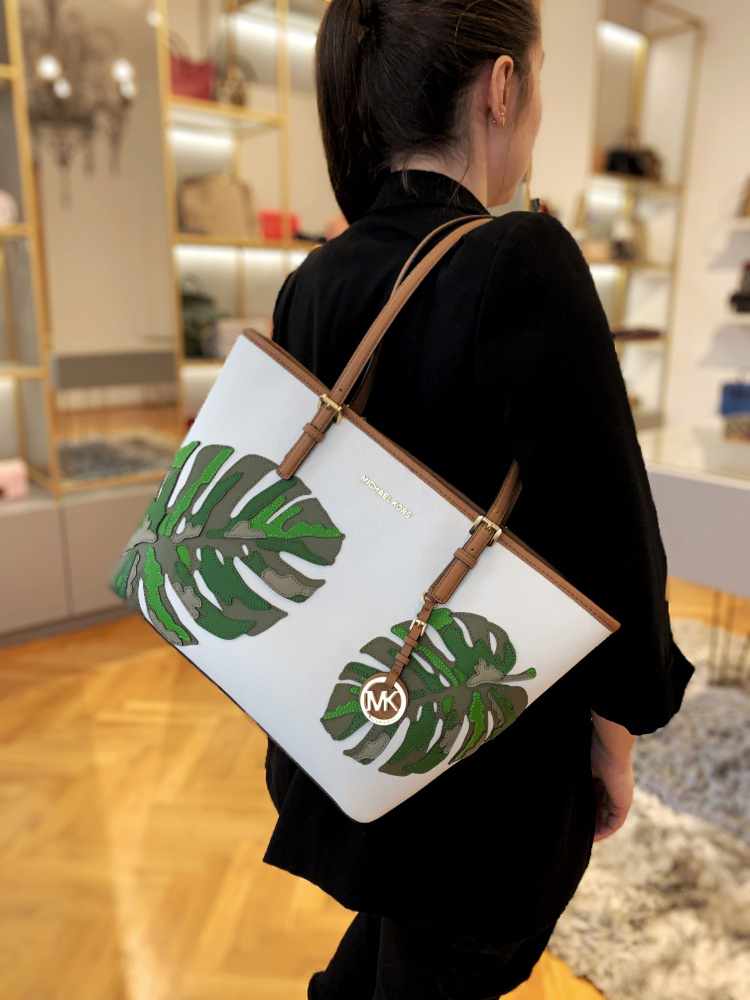 Michael kors palm leaf purse deals