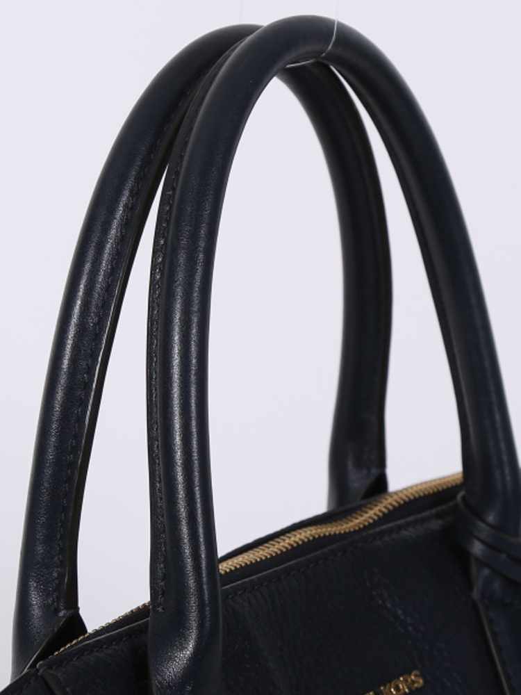 Michael Kors Campbell Leather Satchel with Strap Navy www.luxurybags