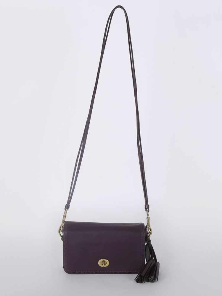 Coach Penny Legacy Tassel Turn Lock Leather Crossbody Purple www.luxurybags