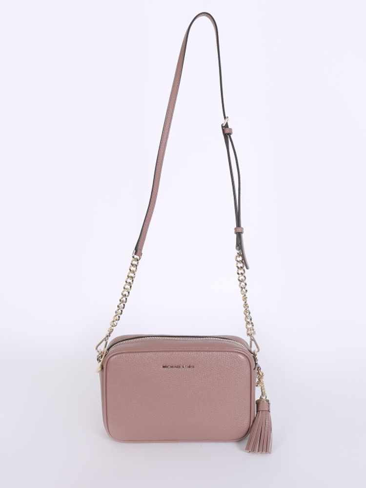 Michael Kors Ginny Medium Pebbled Leather Crossbody Dark Fawn www.luxurybags