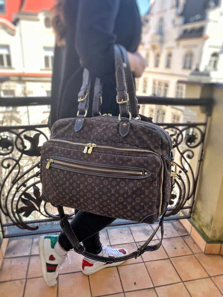 Louis Vuitton Fusain Monogram Mini Lin Sac a Langer Diaper Bag Louis Vuitton