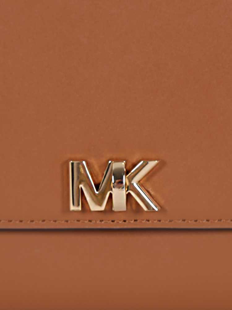 Michael Kors Mott Leather Crossbody Brown www.luxurybags