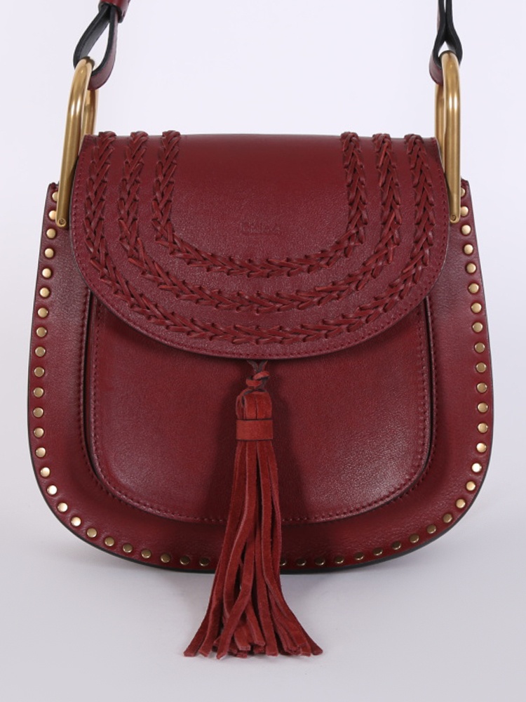 Chloe Hudson Small Calfskin Shoulder Bag Burgundy www.luxurybags