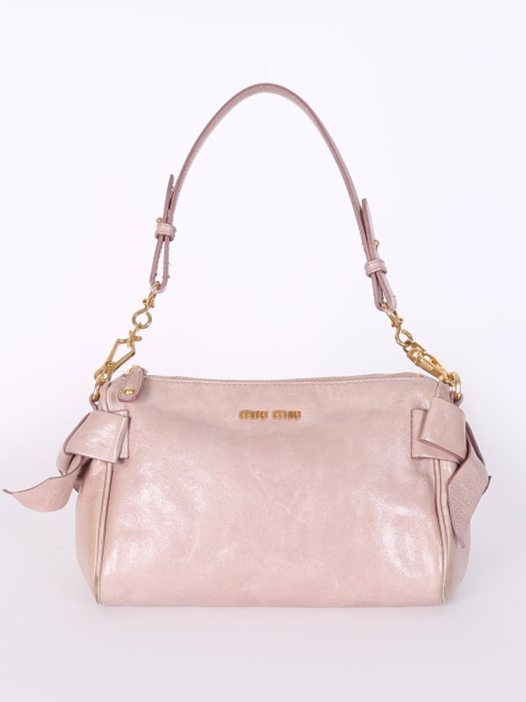 Miu Miu Small Bluette Bow Bag Vitello Shine