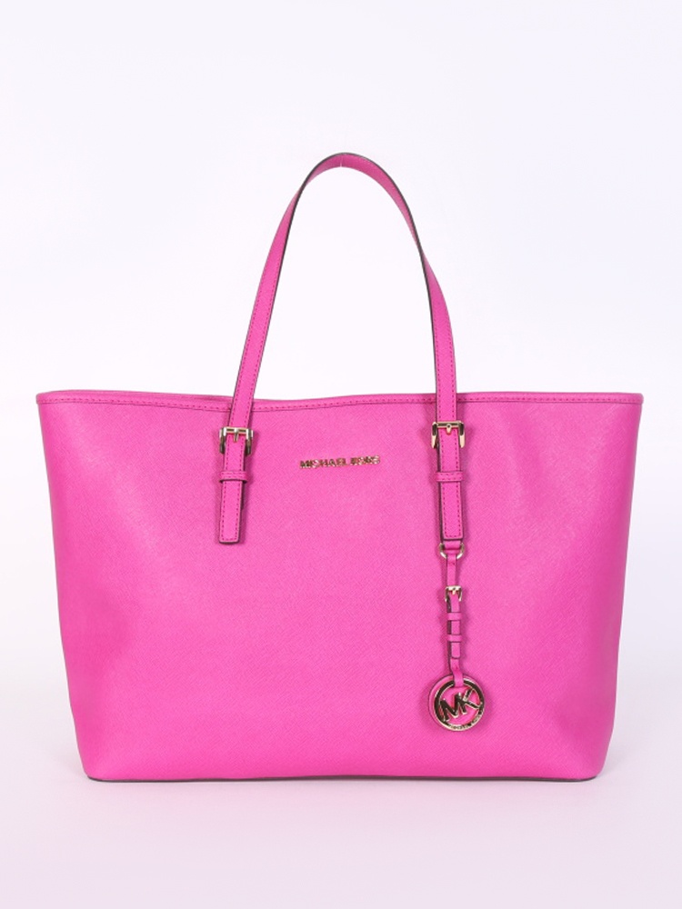 Michael Kors Jet Set Travel Large Saffiano Leather Tote Fuchsia www.luxurybags