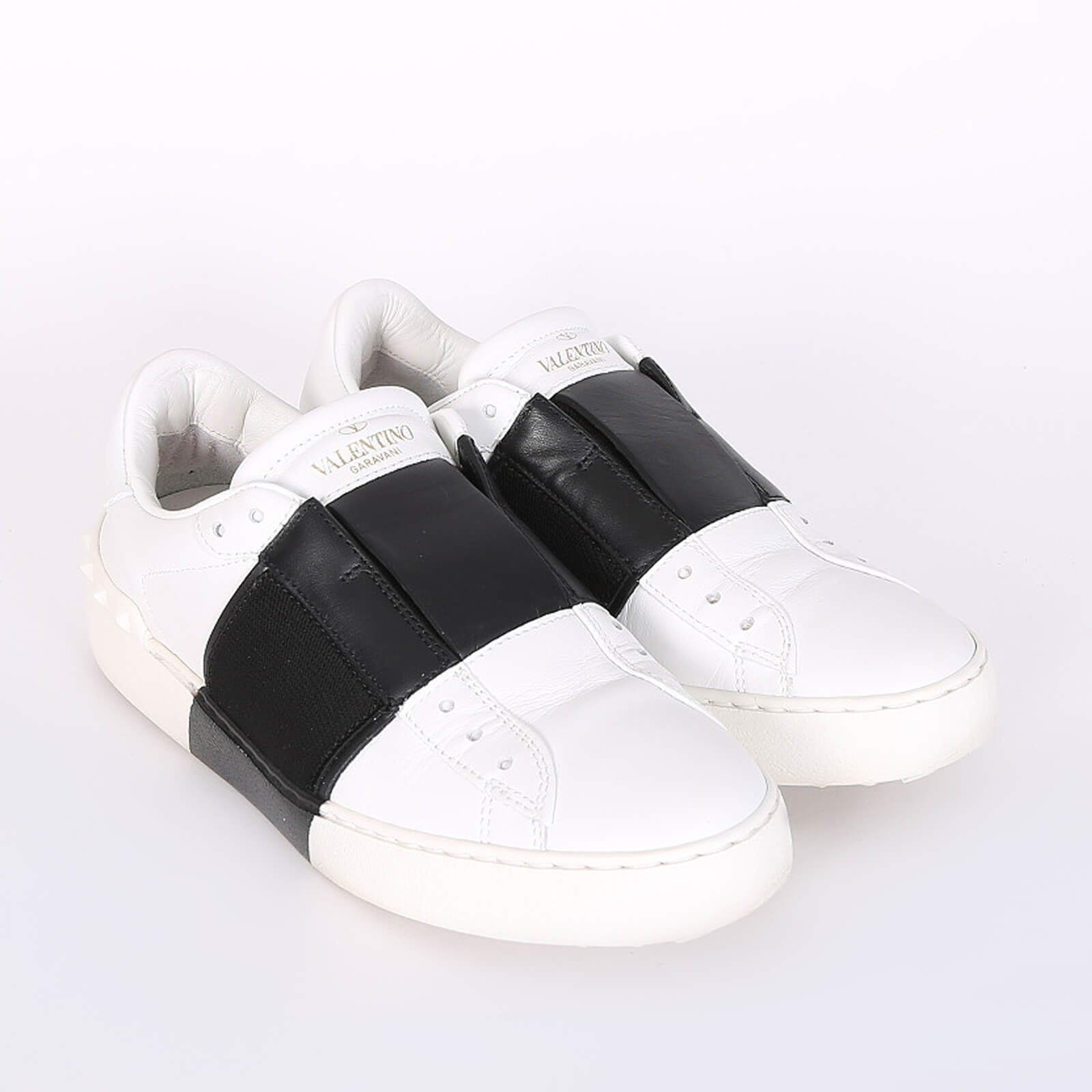 Valentino Tie Up Lace Less Open Elastic Band Nappa Sneakers White 35 5 www.luxurybags