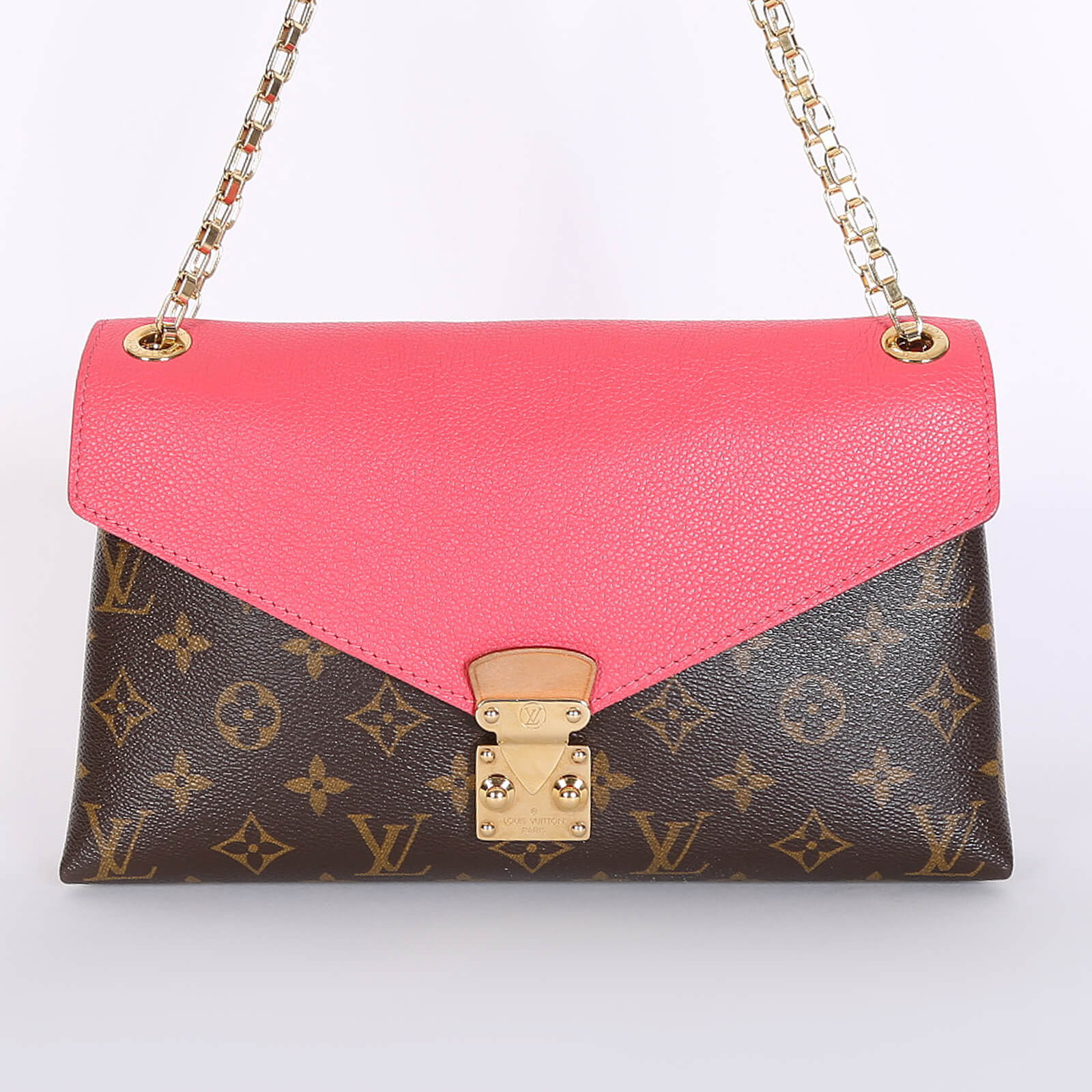 Louis Vuitton Litchi Monogram Canvas Pallas Chain Bag Louis Vuitton