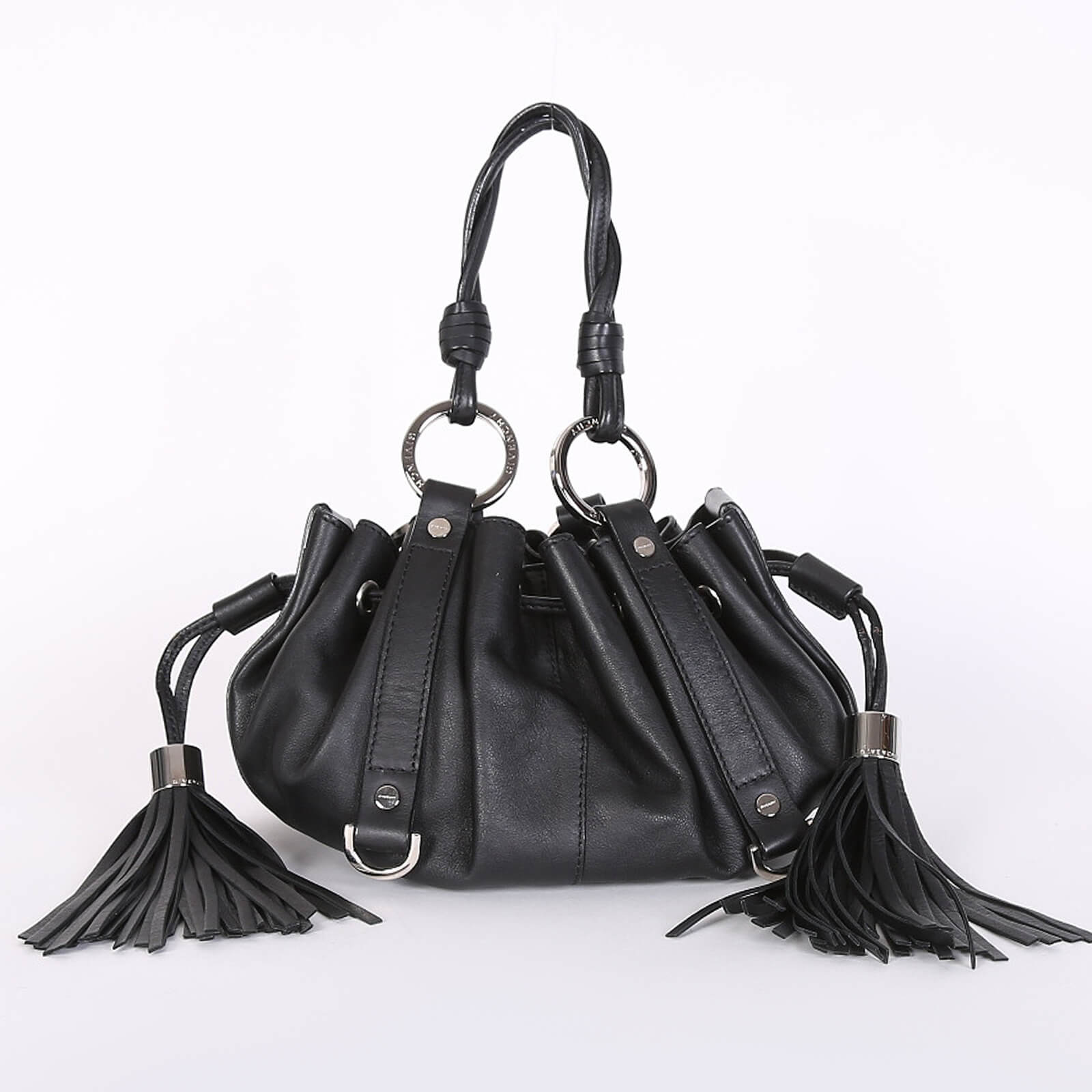 Givenchy Pumpkin Tassel Leather Bucket Bag Black www.luxurybags
