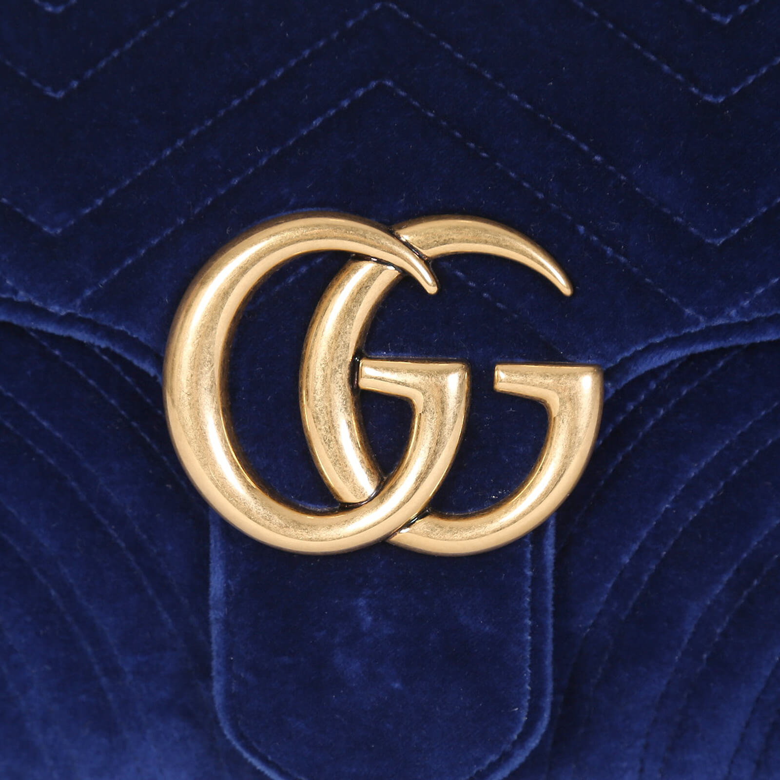Gucci GG Marmont Medium Velvet Shoulder Bag Cobalt Blue www.luxurybags