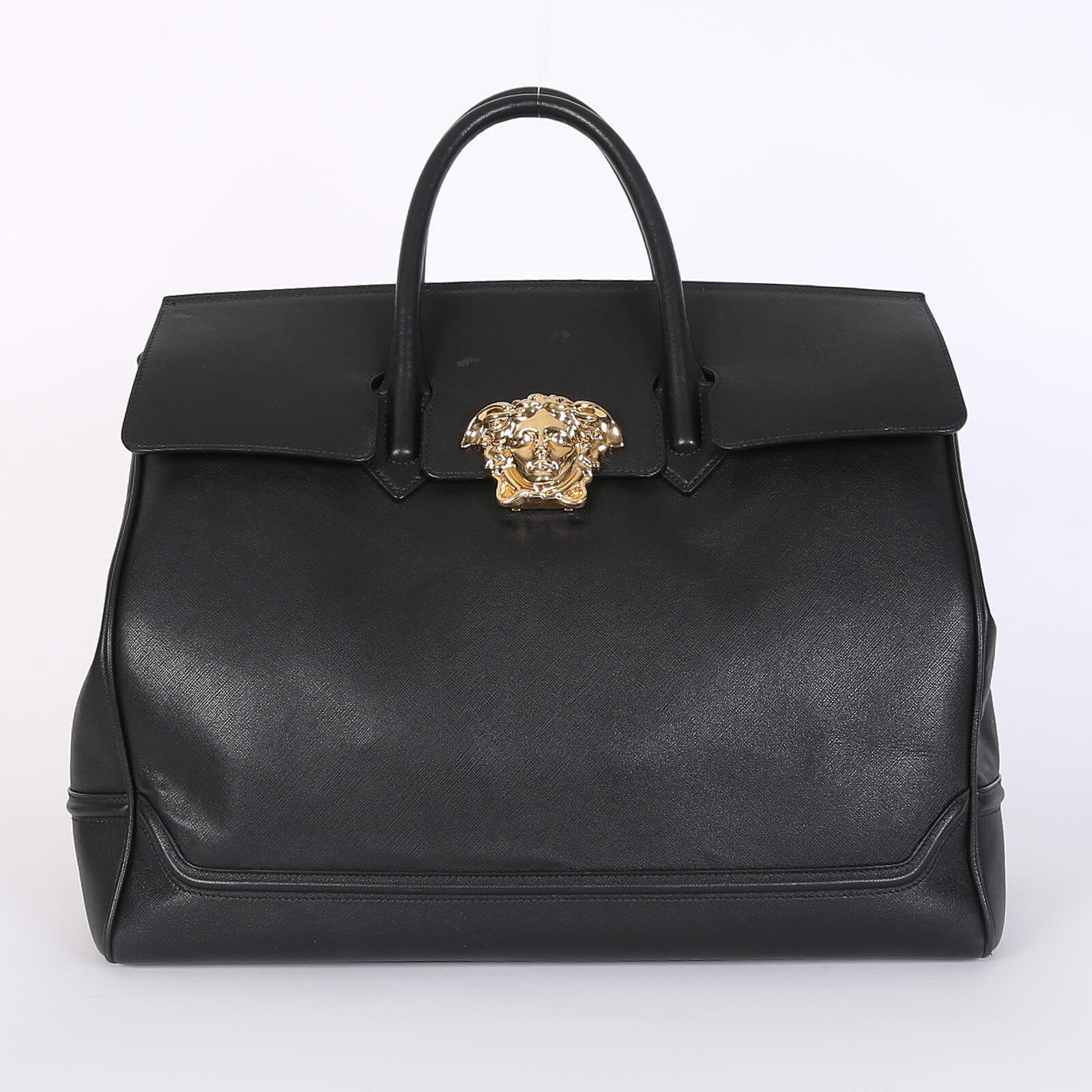 Versace Palazzo Empire Leather Weekender Bag Black www.luxurybags