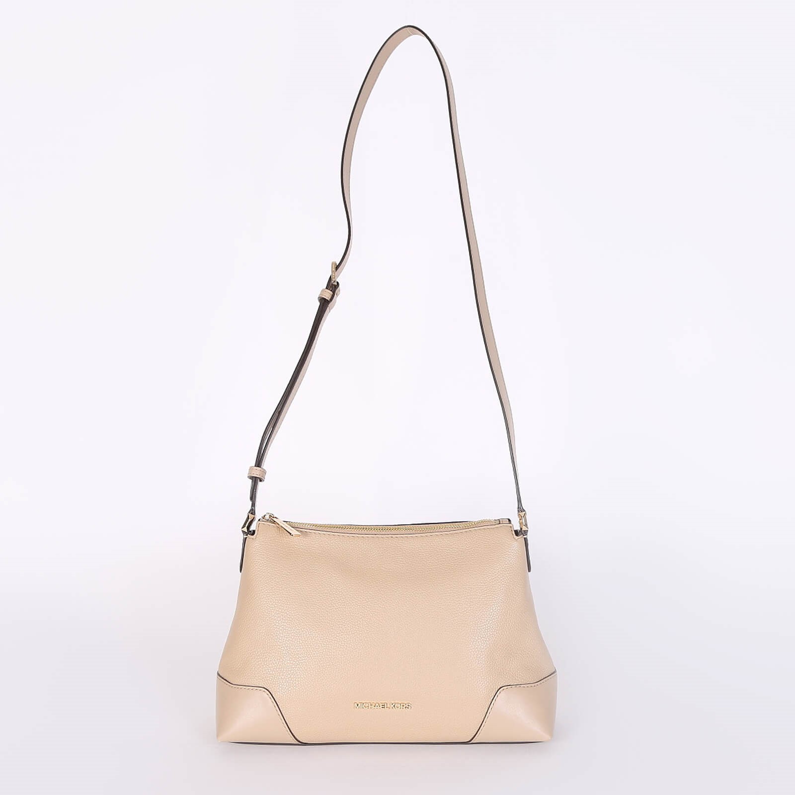 Michael Kors Crosby Medium Leather Crossbody Truffle www.luxurybags