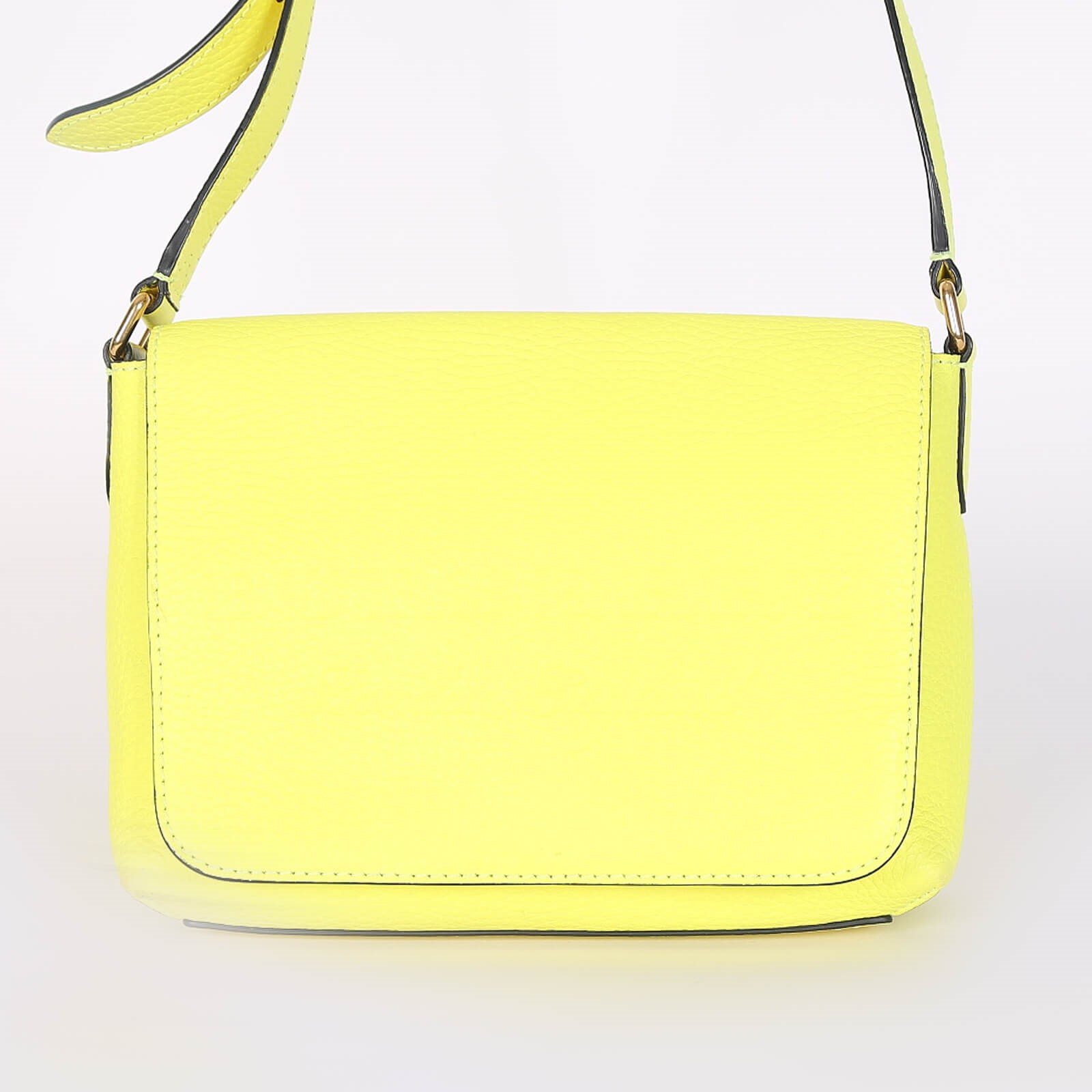 Burberry Burleigh Small Embossed Leather Crossbody Neon Yellow www.luxurybags