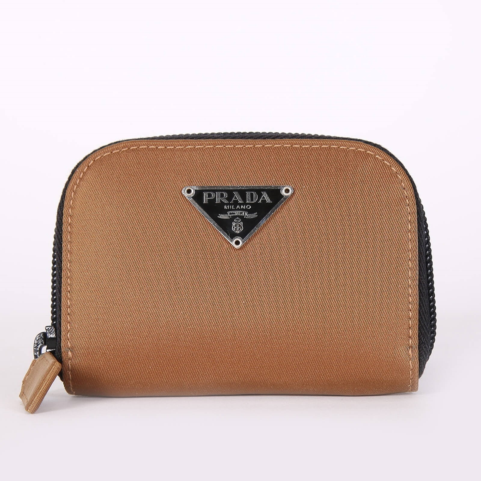 Prada Tessuto Easy Coin Purse Tabacco www.luxurybags