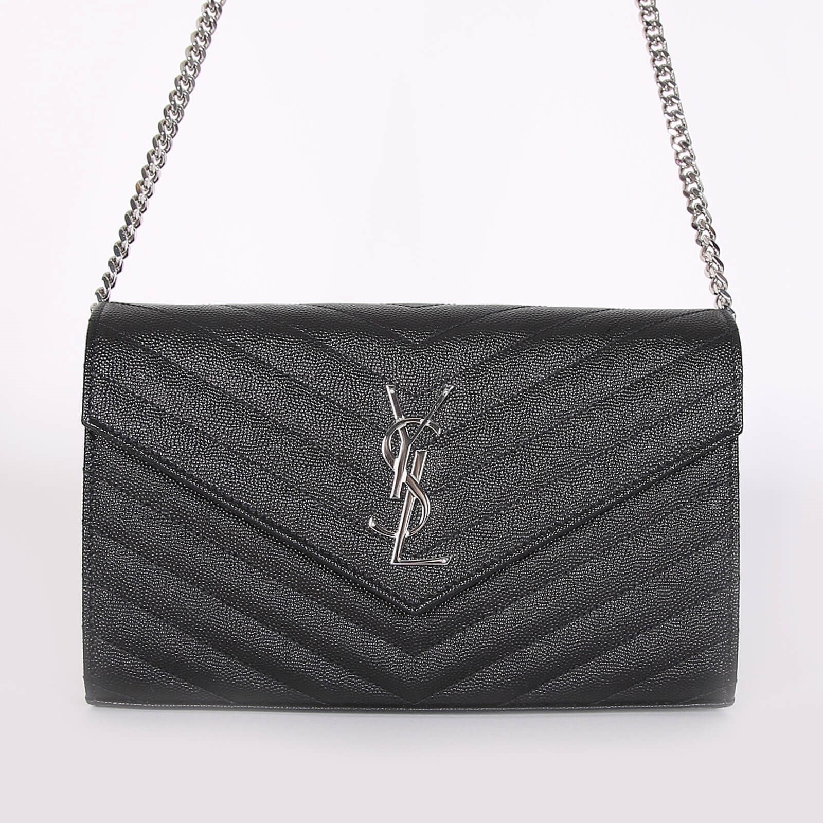Ysl wallet on chain black outlet
