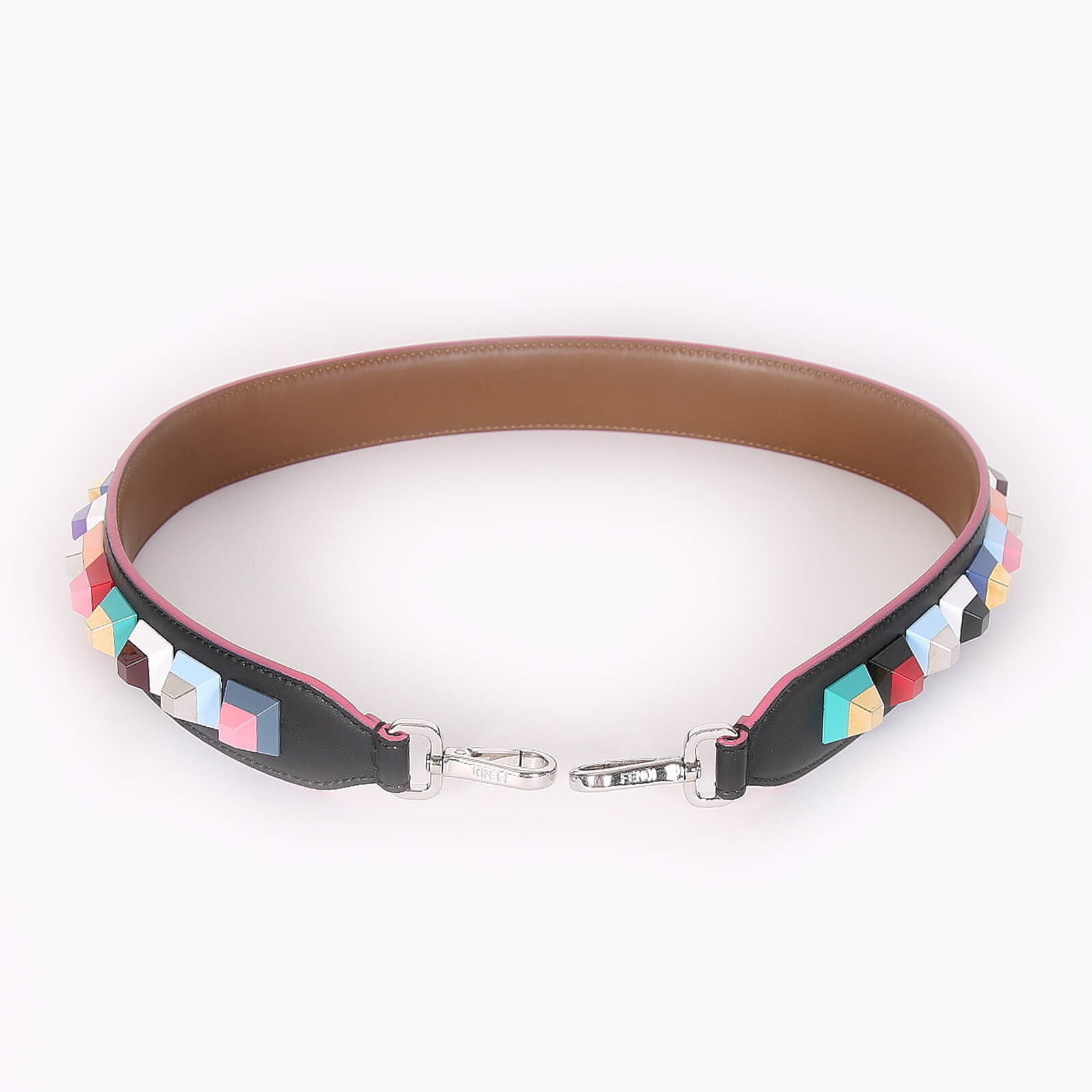 Fendi Strap You Studs Leather Shoulder Strap Colorful www.luxurybags