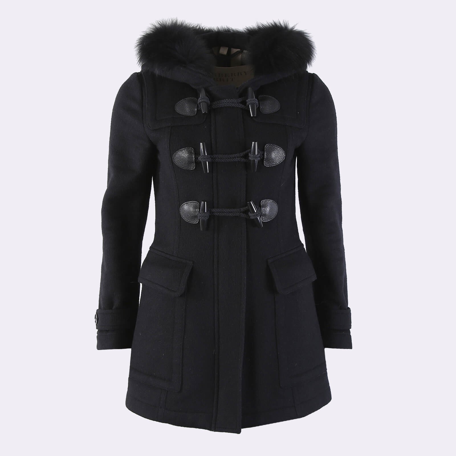 Black hooded wool coat outlet
