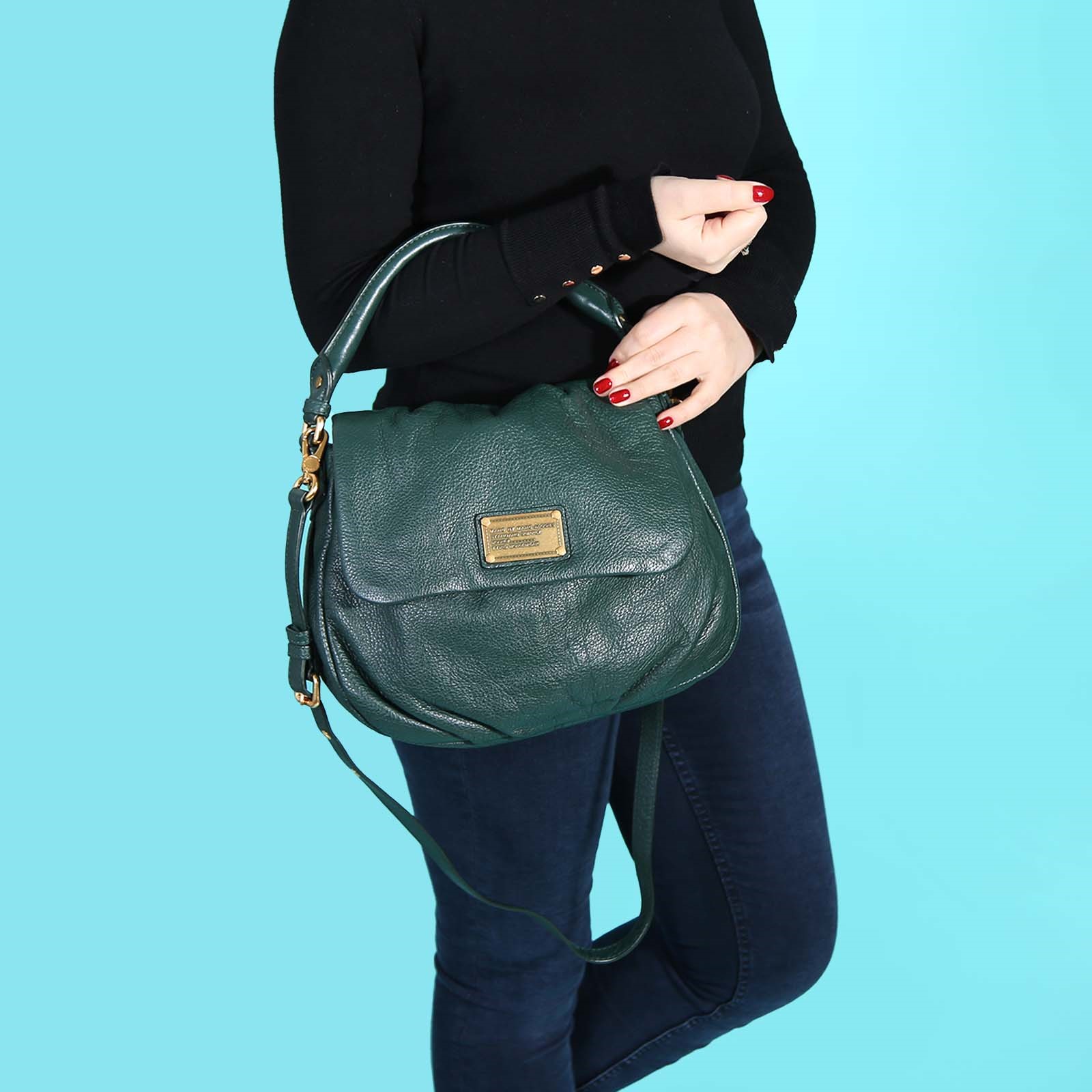 Marc by Marc Jacobs Classic Q Lil Ukita Leather Dark Green www.luxurybags