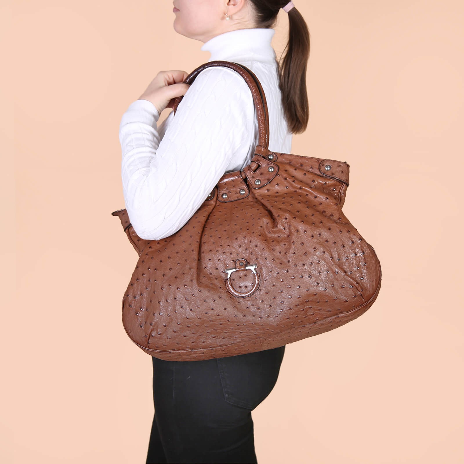 Ferragamo ostrich bag hotsell