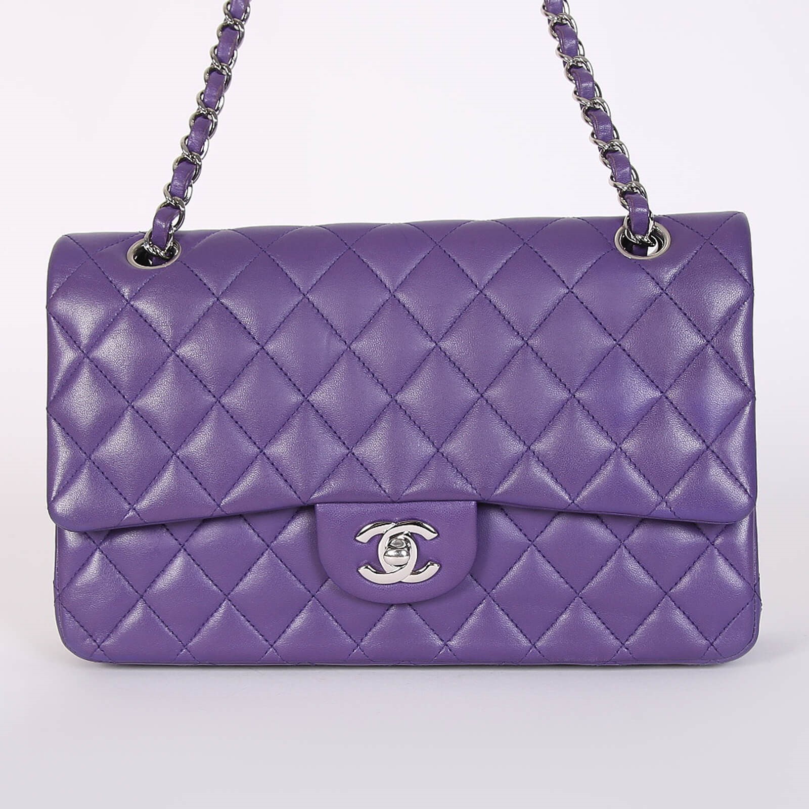 Chanel purple classic flap deals
