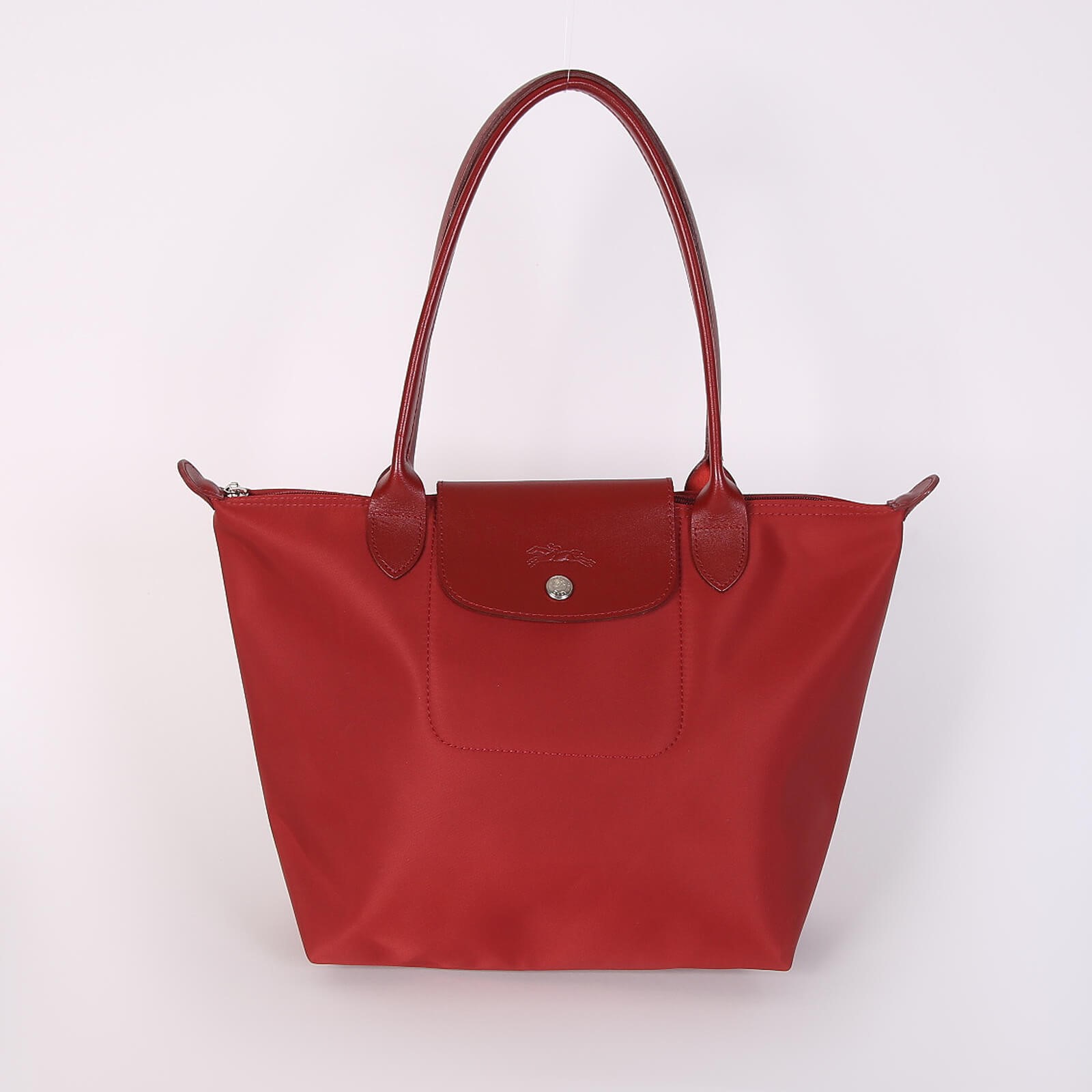 Longchamp Le Pliage City M Polyamid Canvas Shopping Bag Red www.luxurybags