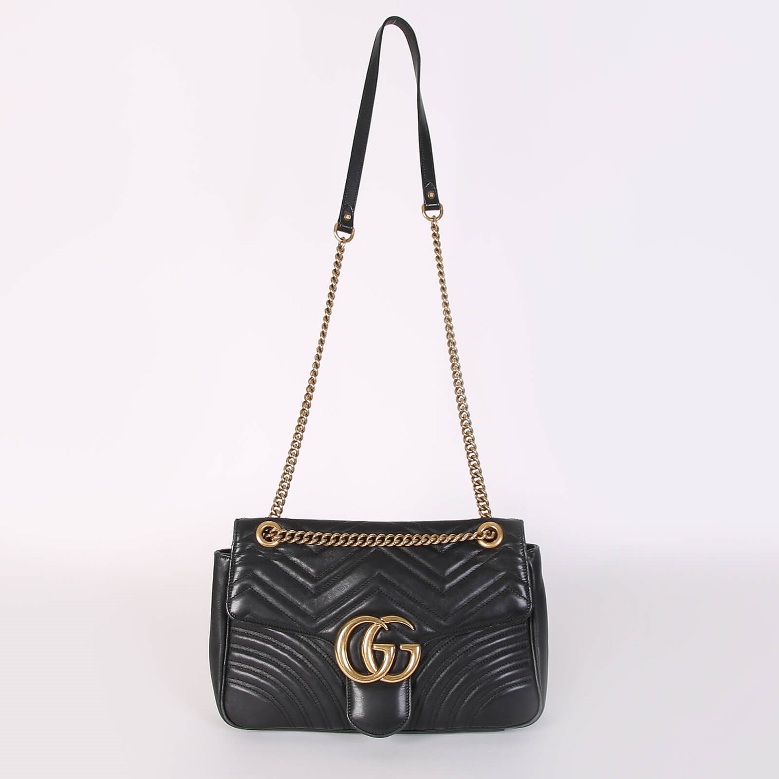 Gucci GG Marmont Medium Matelasse Shoulder Bag Black www.luxurybags