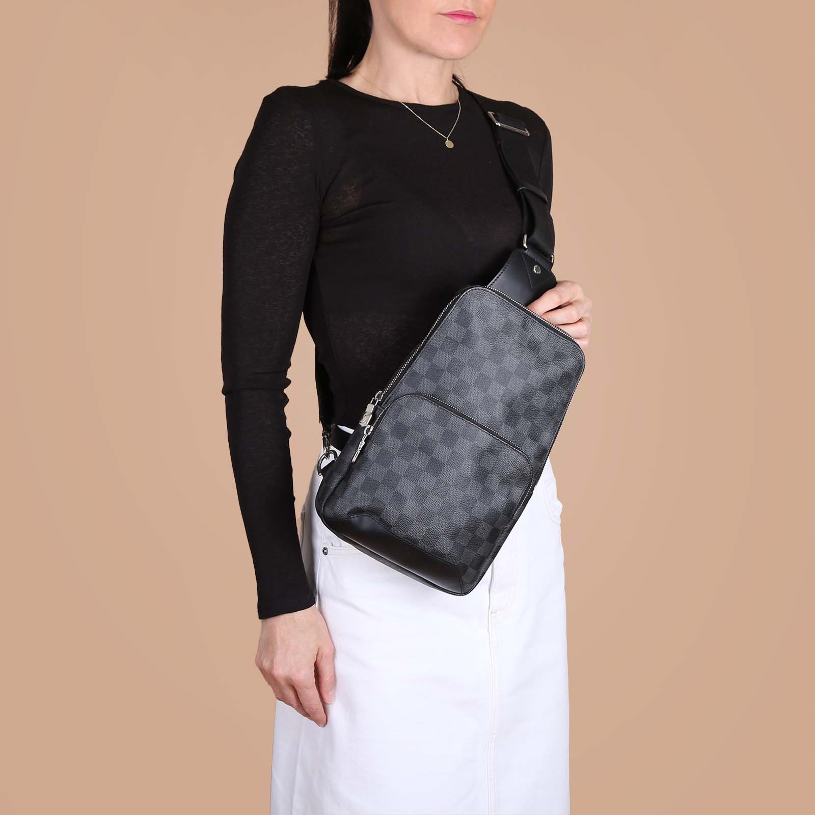 Avenue sling bag in damier graphite 2025