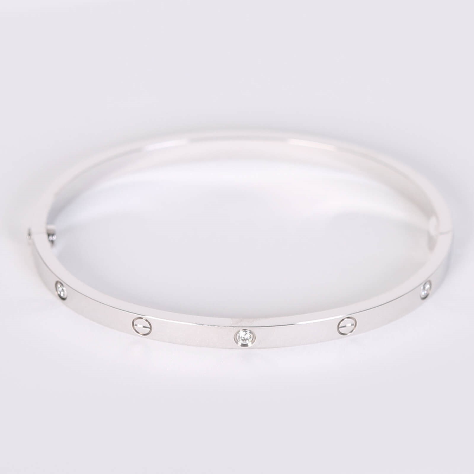 Cartier Love SM 750 1000 White Gold 6 Diamonds Bracelet 16 www.luxurybags